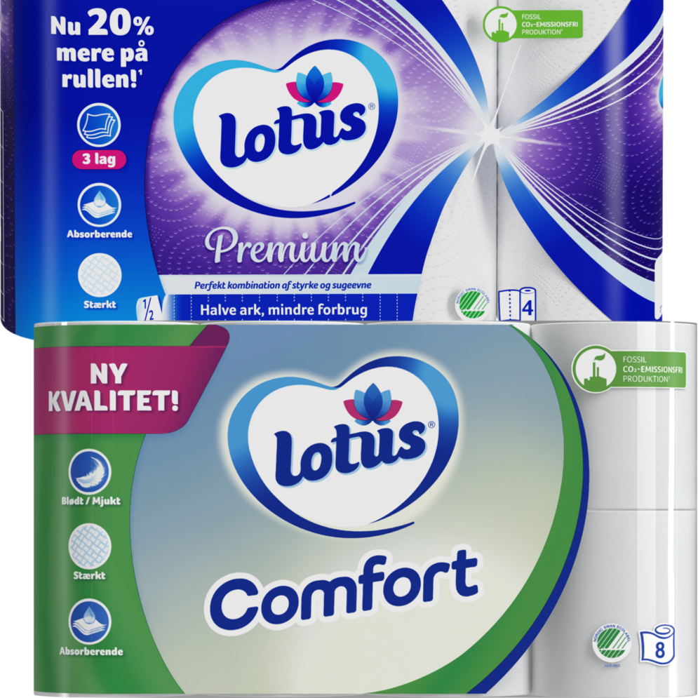 Lotus Comfort toiletpapir eller Premium køkkenrulle