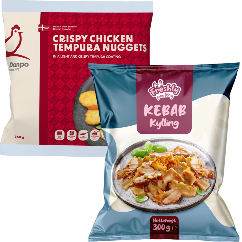 Danpo Tempura nuggets eller Freshly kyllingekebab