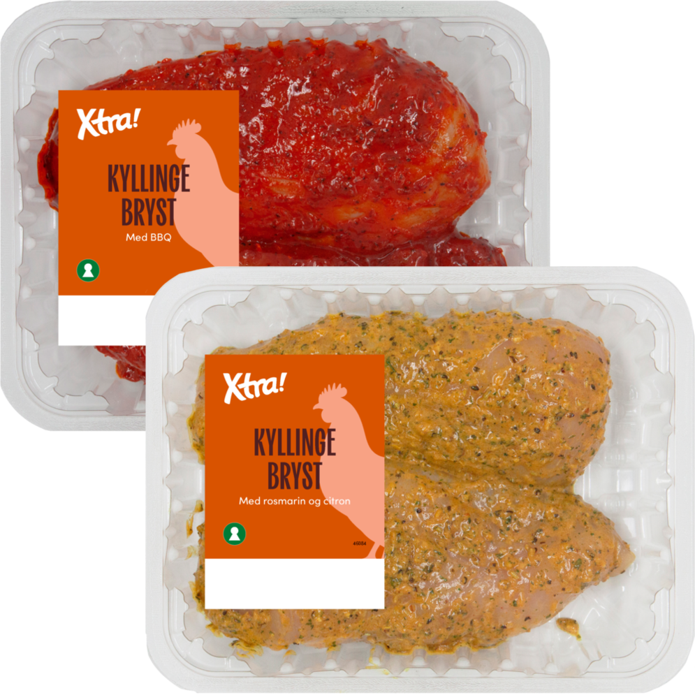 Xtra! marineret kyllingebryst med citron/rosmarin eller bbq