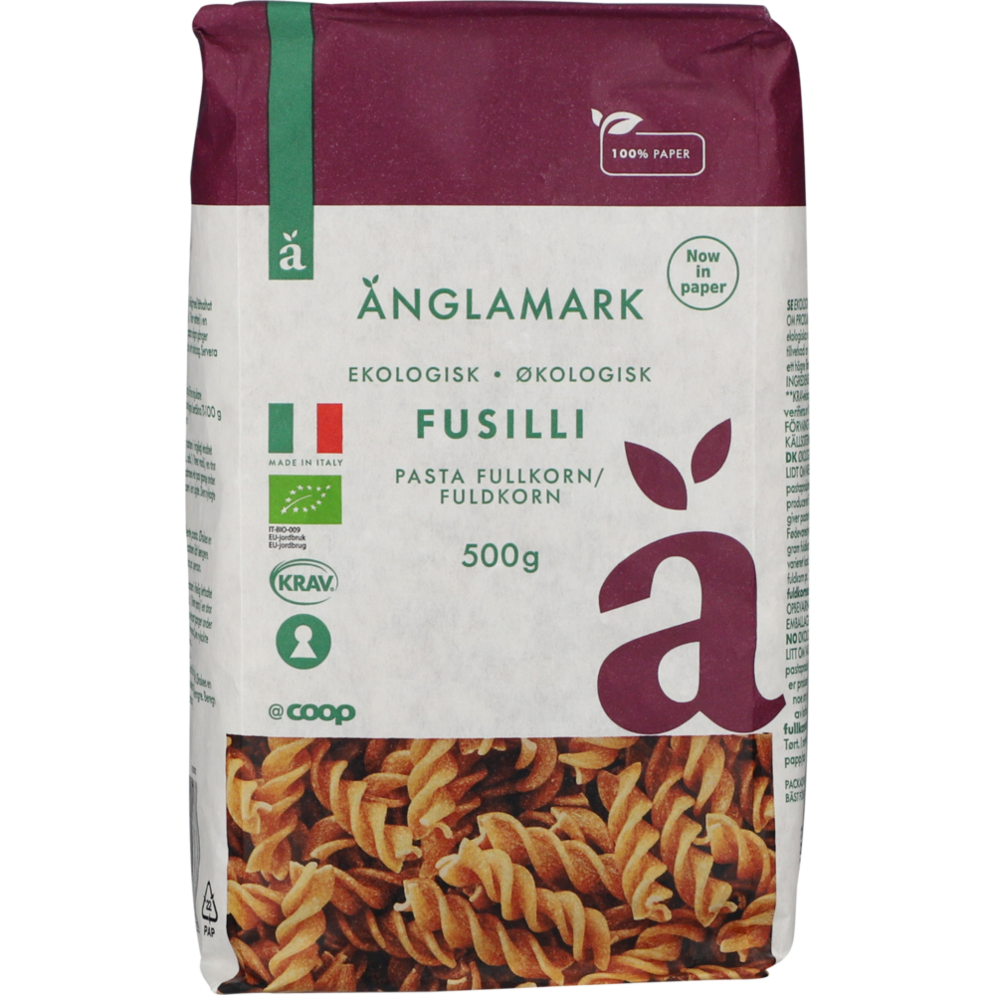 Änglamark fuldkorns fusilli pasta