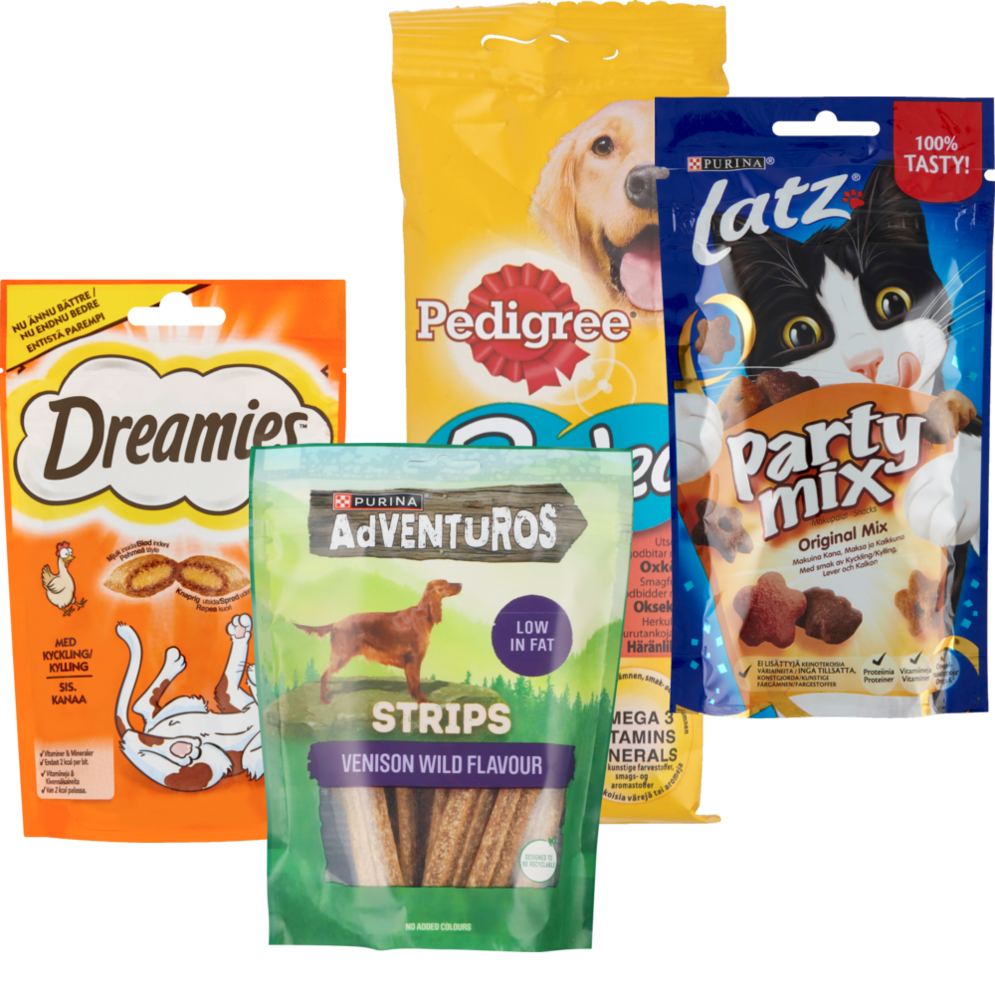 Pedigree, Dreamies, Latz party mix eller Adventuros