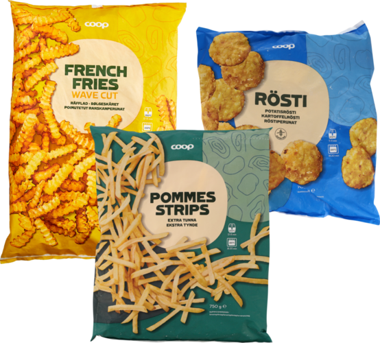 Dybfrost. Flere varianter. 400-1000 g. Kg-pris maks. 25,00. Frit valg.