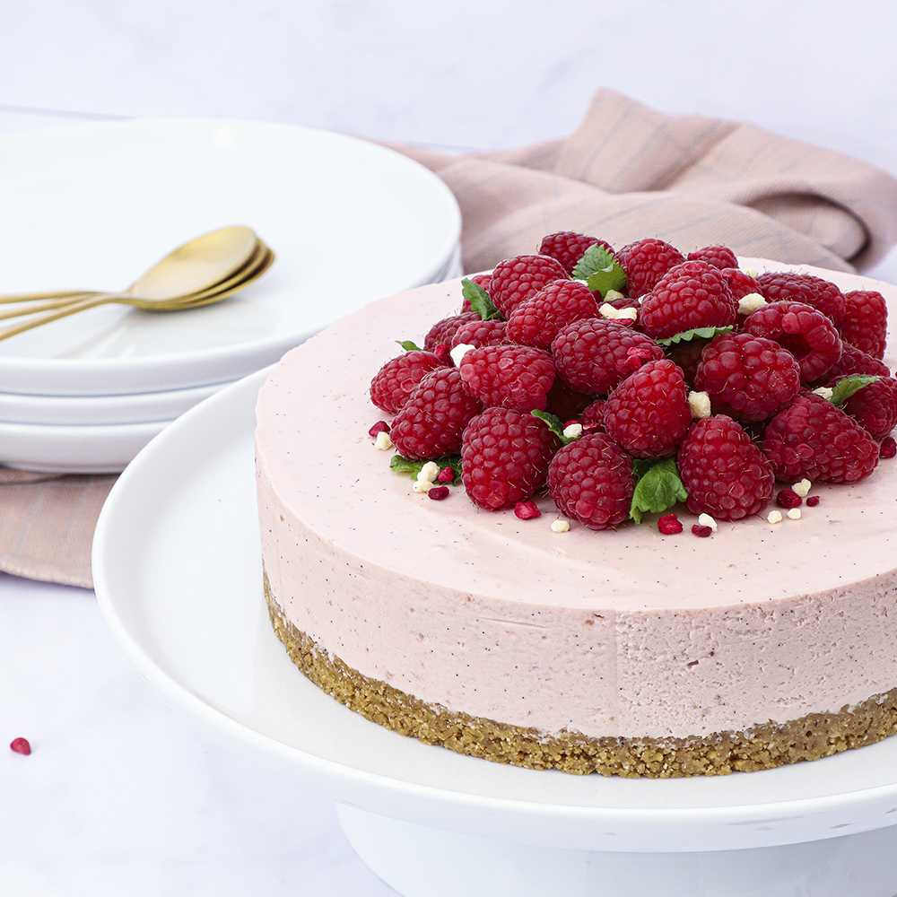 Cheesecake med hindbær